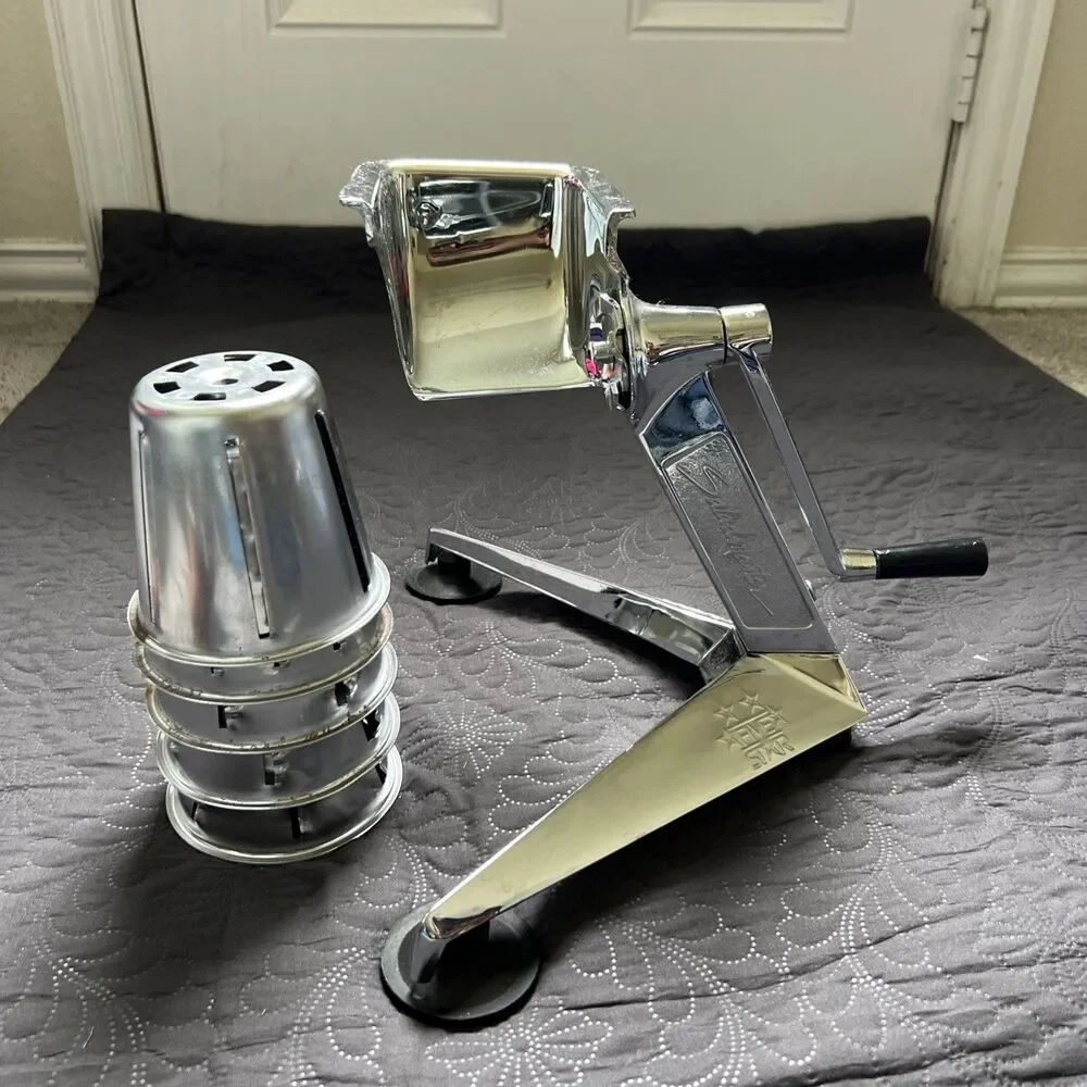 Vintage SALADMASTER Five Star Food Processor Slicer w/5 Cutting Cones Food Prep